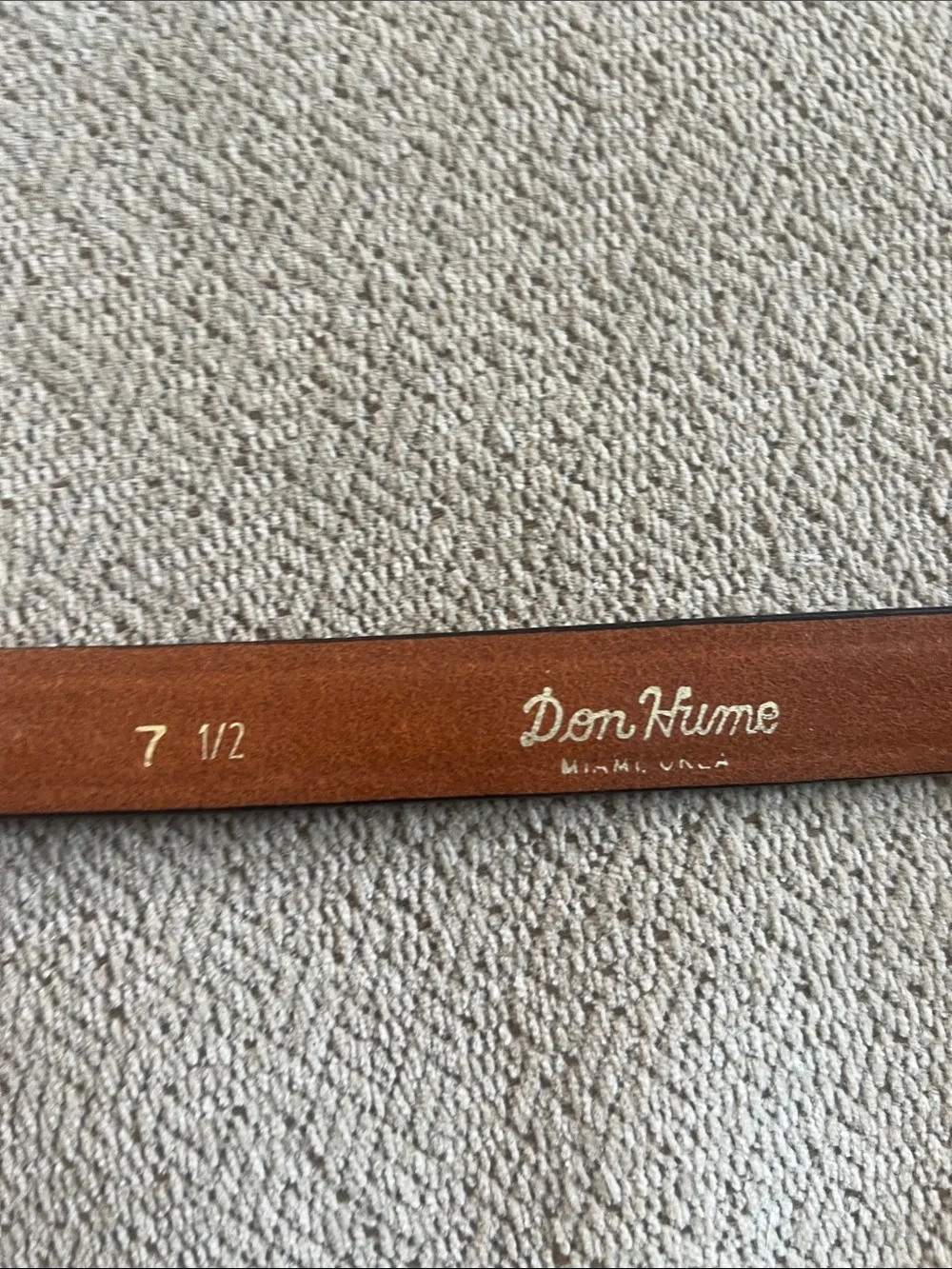 Don Hume Classic Black Leather Belt with Gold Buckle vintage